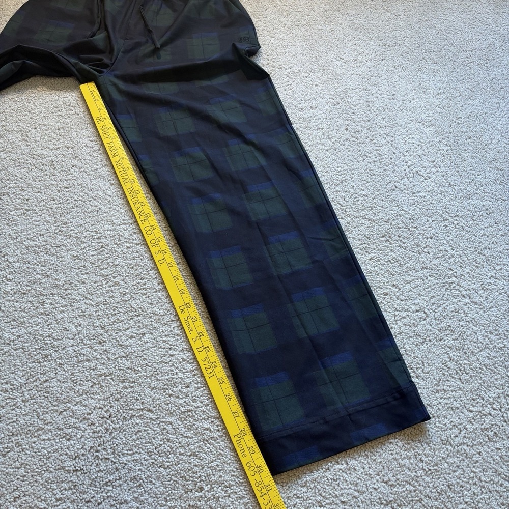 Albion Wide Leg Pants Women's Medium Plaid Black Navy Green Elastic Waistband - Picture 9 of 9